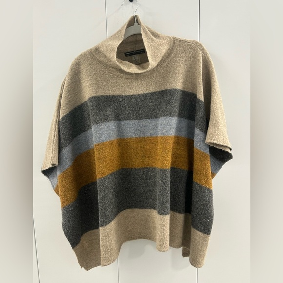 PERUVIAN CONNECTION Conway Alpaca & Wool Blend, Knit Pullover Poncho, One Size - Picture 2 of 8